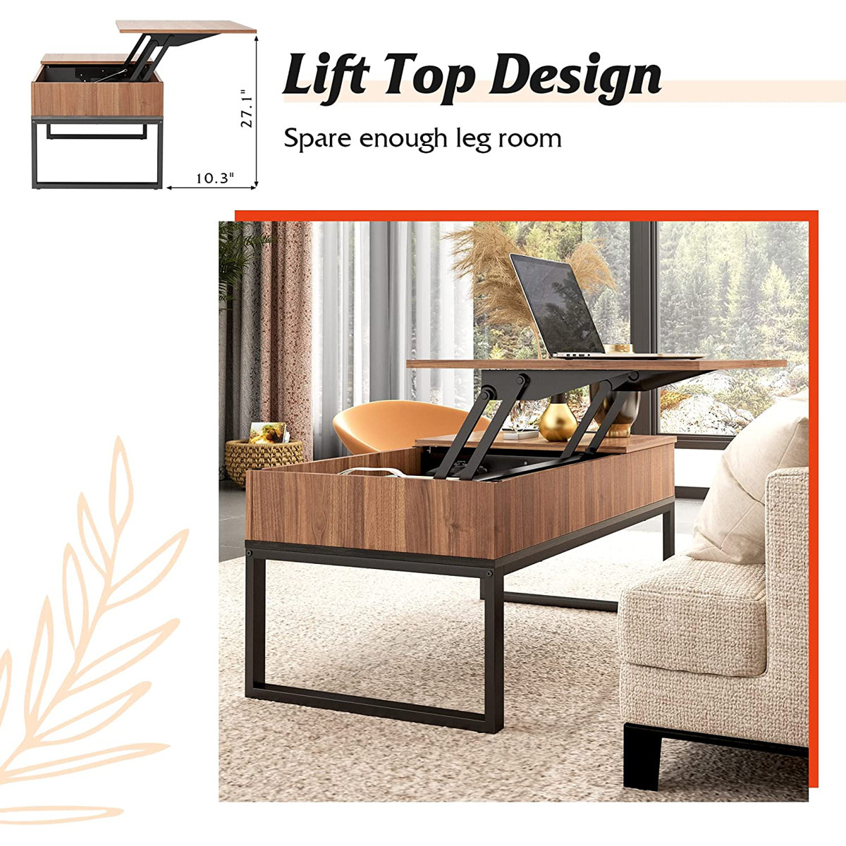 Brayden Studio® Valero Lift Top Extendable Sled Coffee Table with